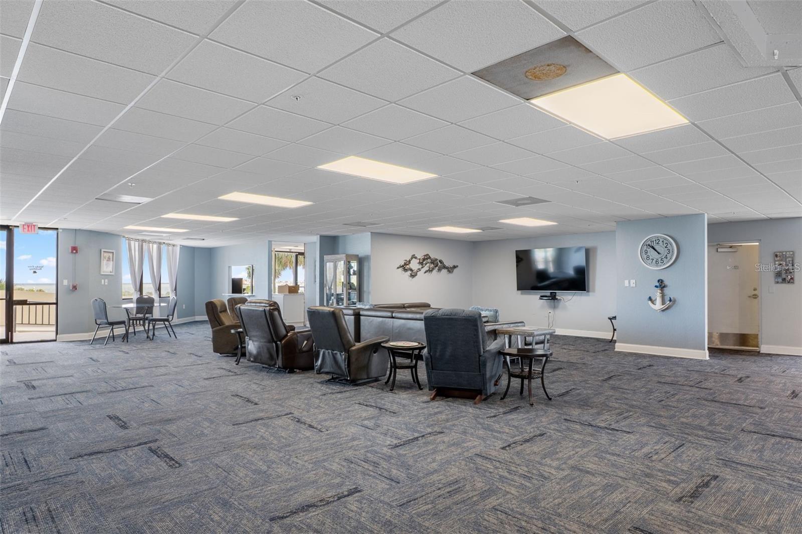 Clubhouse gathering area where many a Super Bowl have been enjoyed.