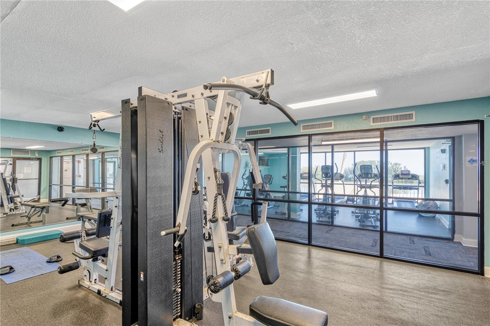 If fitness is the name of your game ~~ weight lifting in one room; cardio in the other.