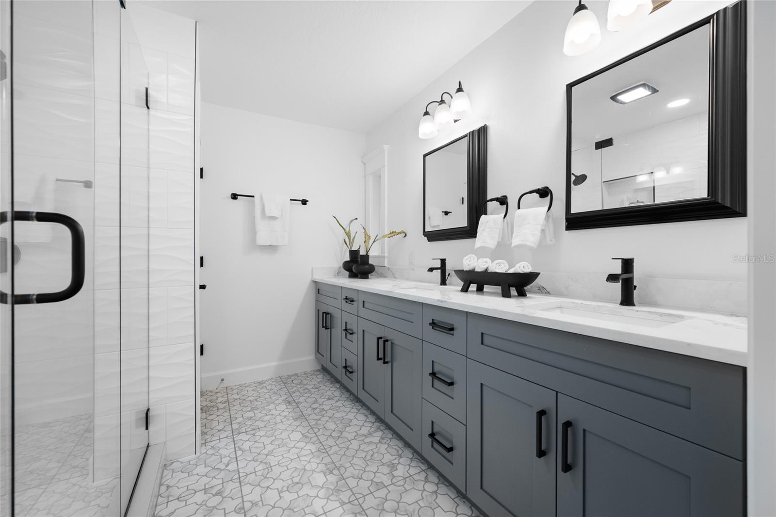 Primary Bathroom with Dual Vanities
