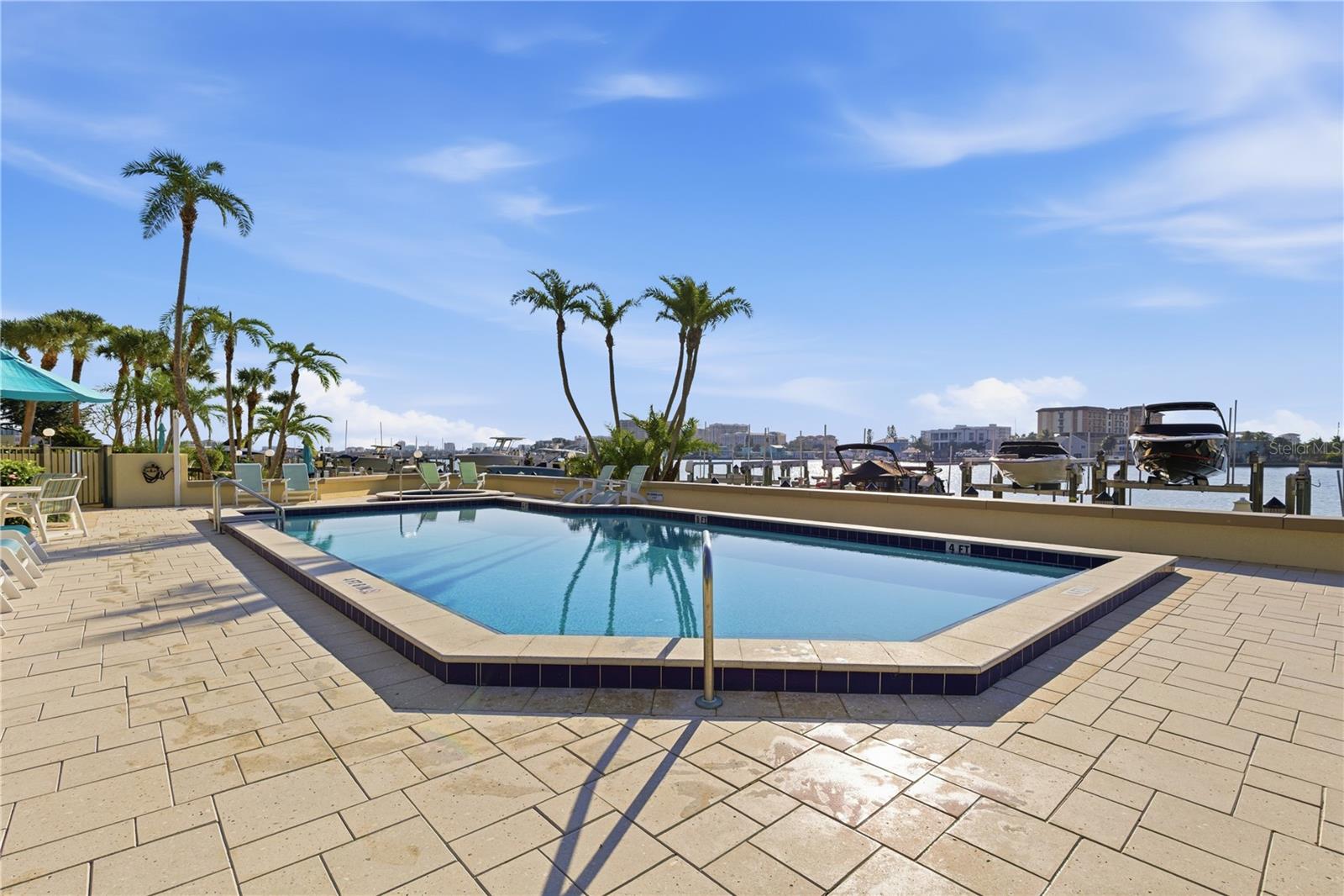 Waterfront heated pool