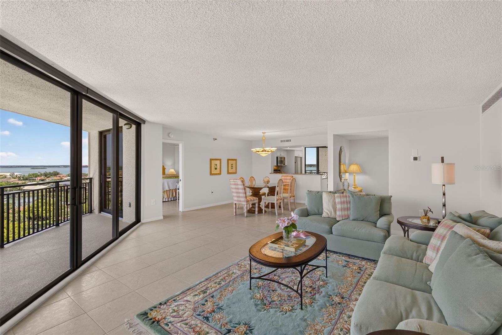 Living room Dining and Open Kitchen View from 2 Balconies!