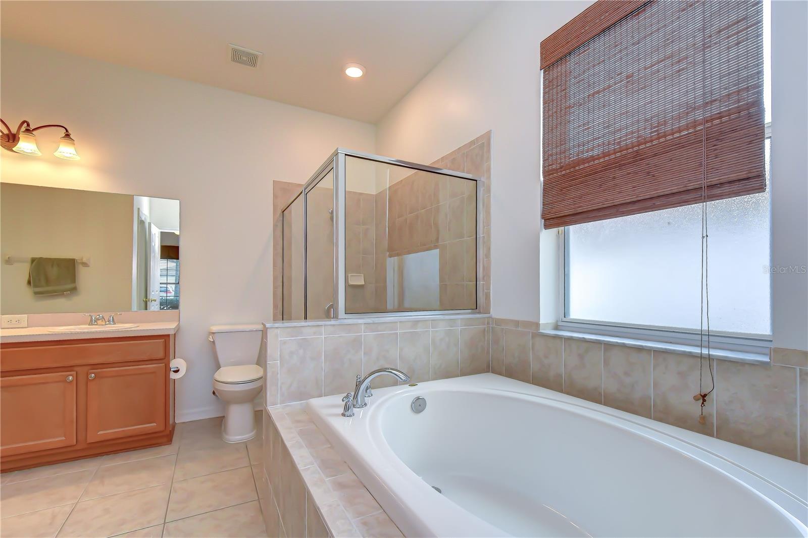 Relaxing garden tub for unwinding.