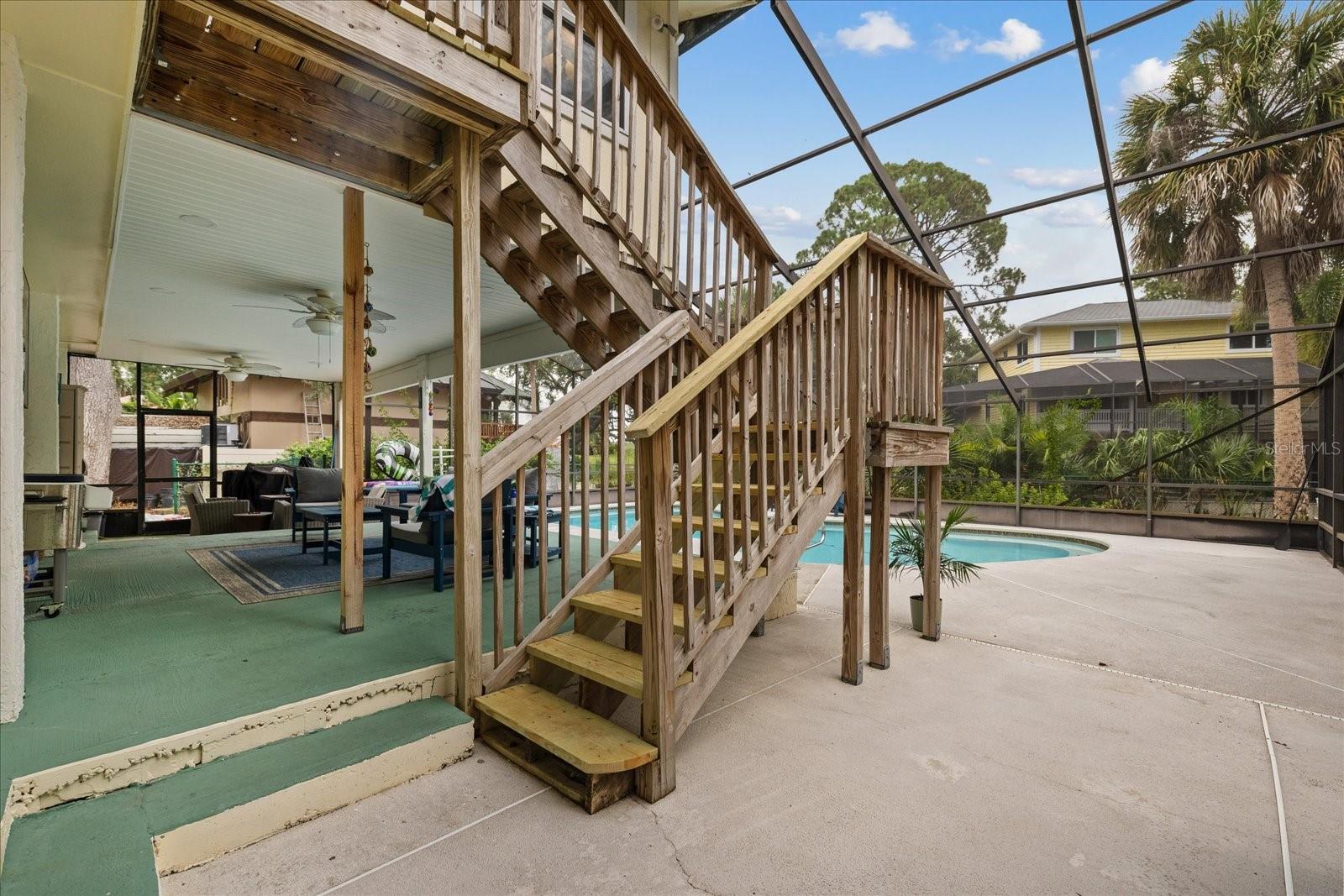 Staircase to 2nd floor Sunroom