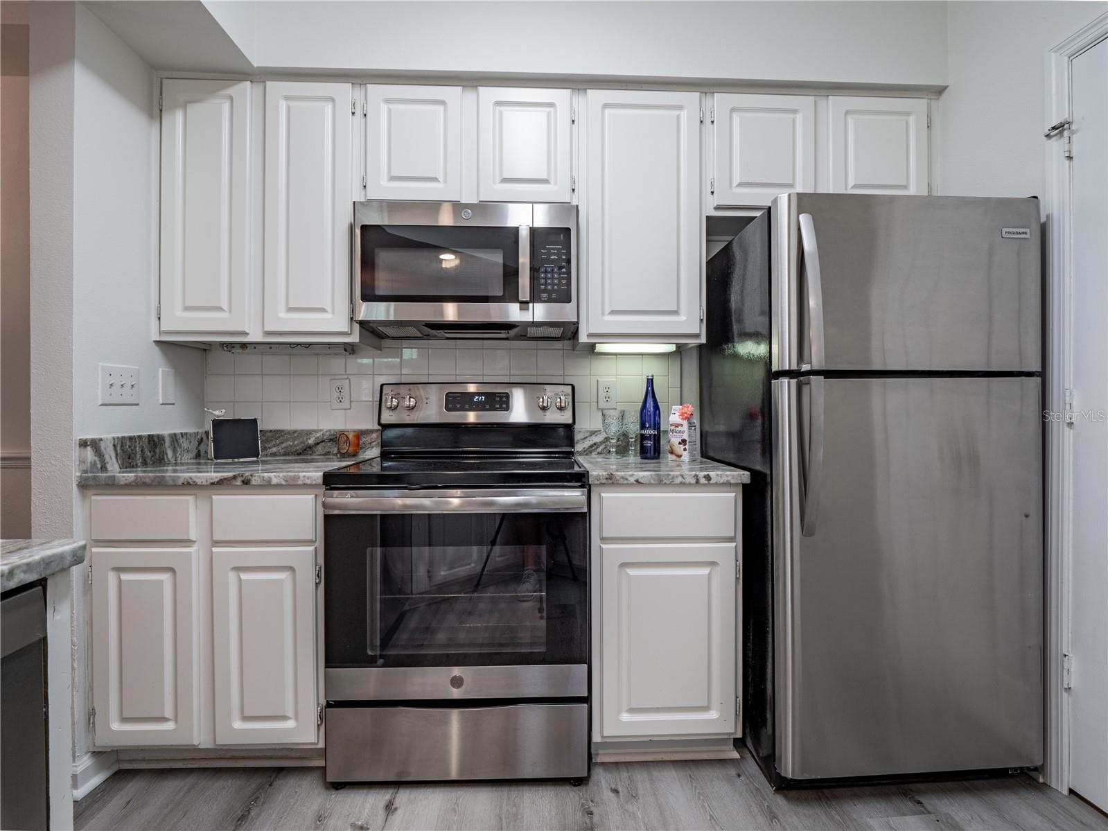 Kitchen with stone counter tops