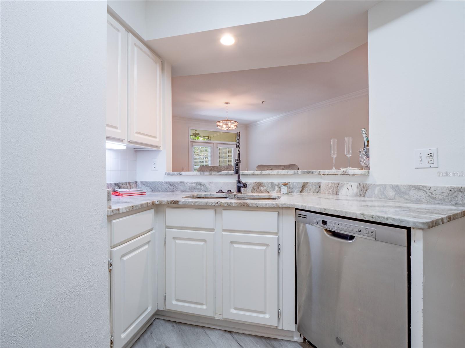 Kitchen overlooking living room