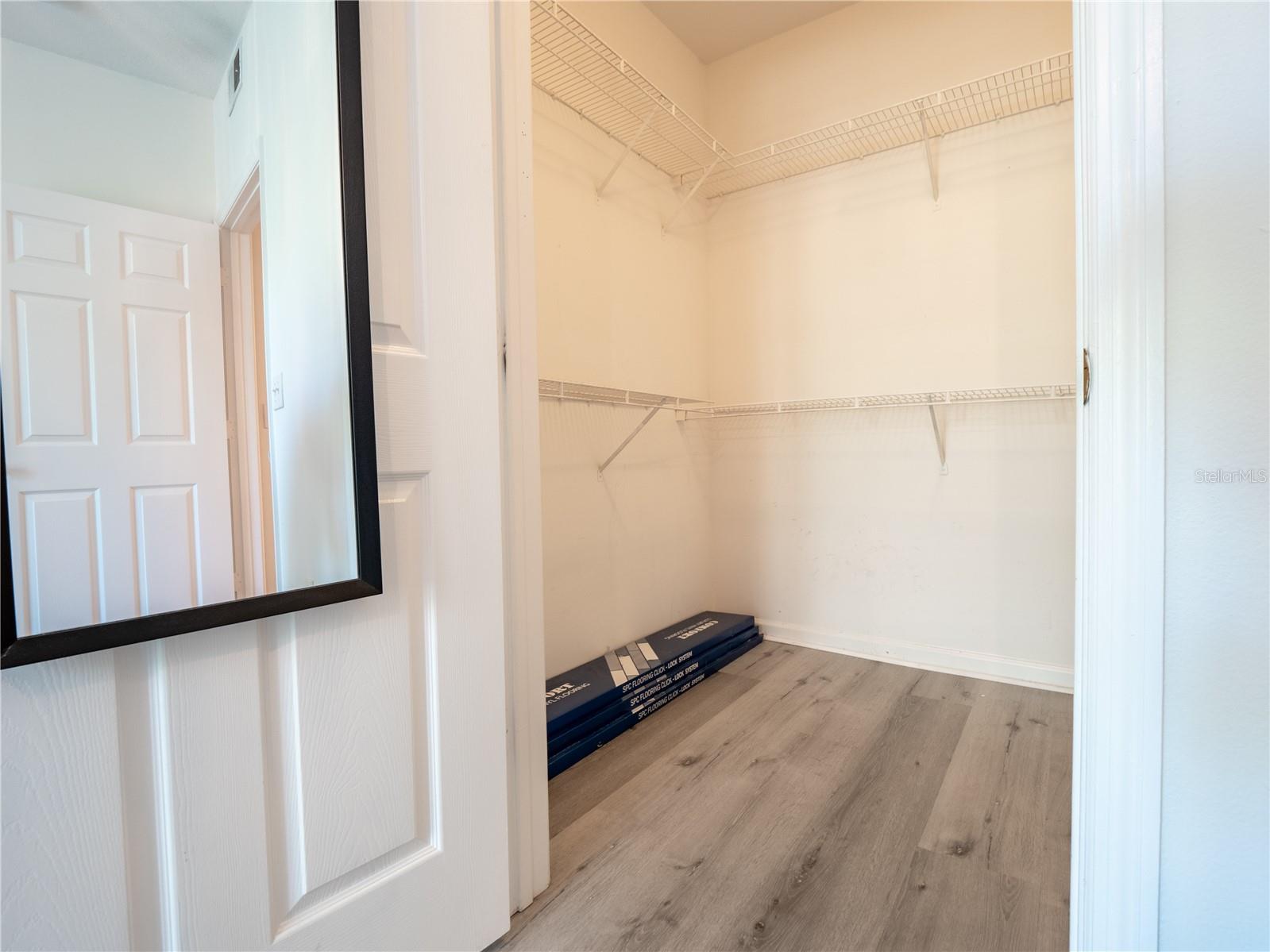 Walk in guest bedroom closet