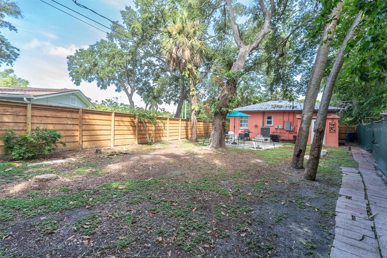 Backyard view from workshop