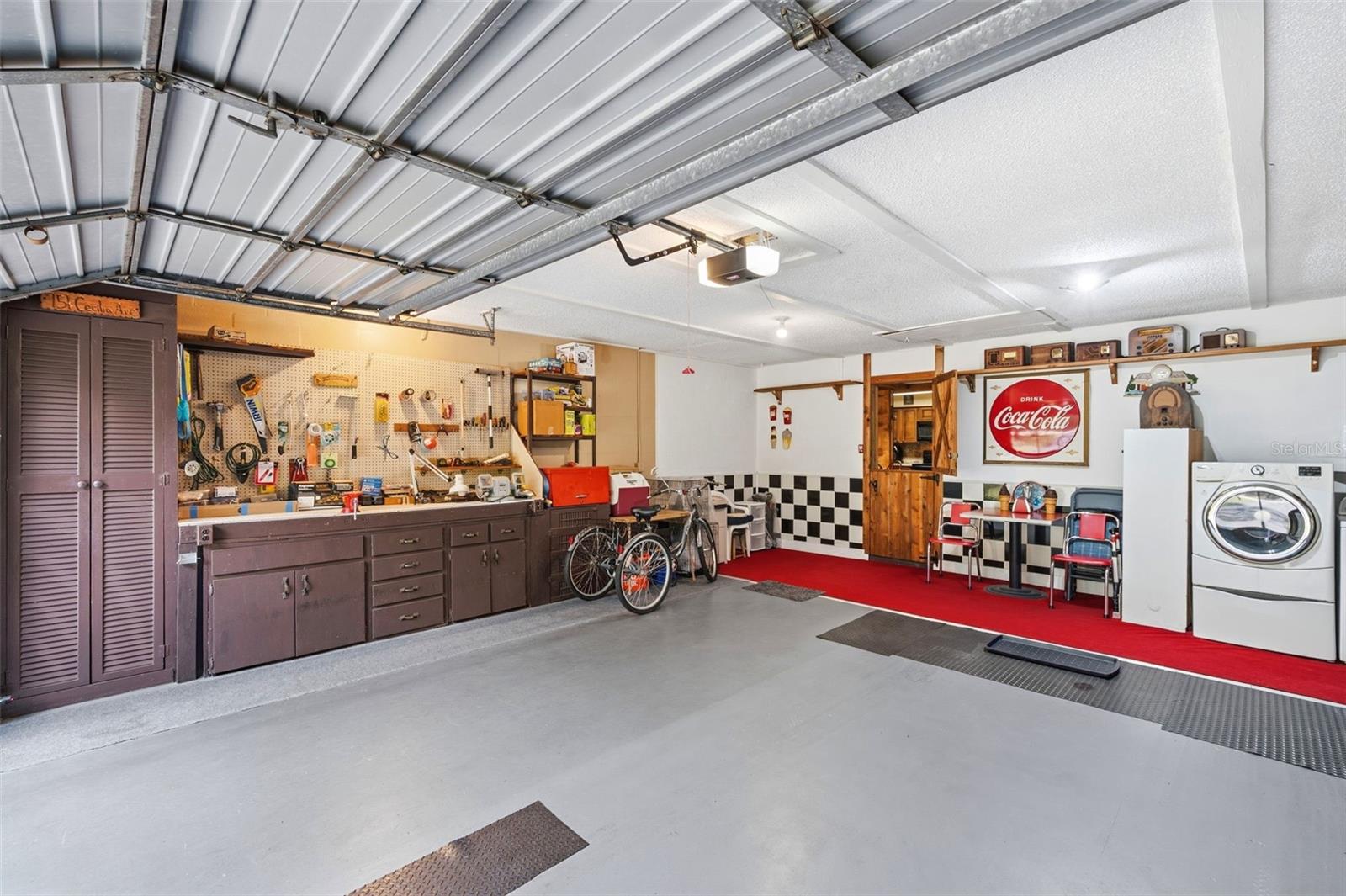 Oversized attached garage.