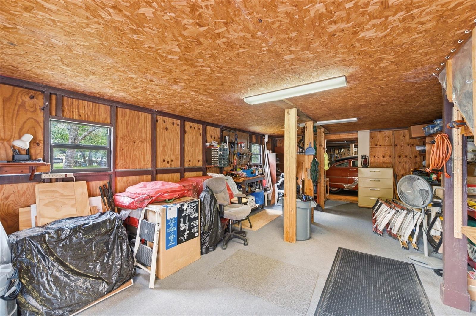 Garage/workshop space in the barn.