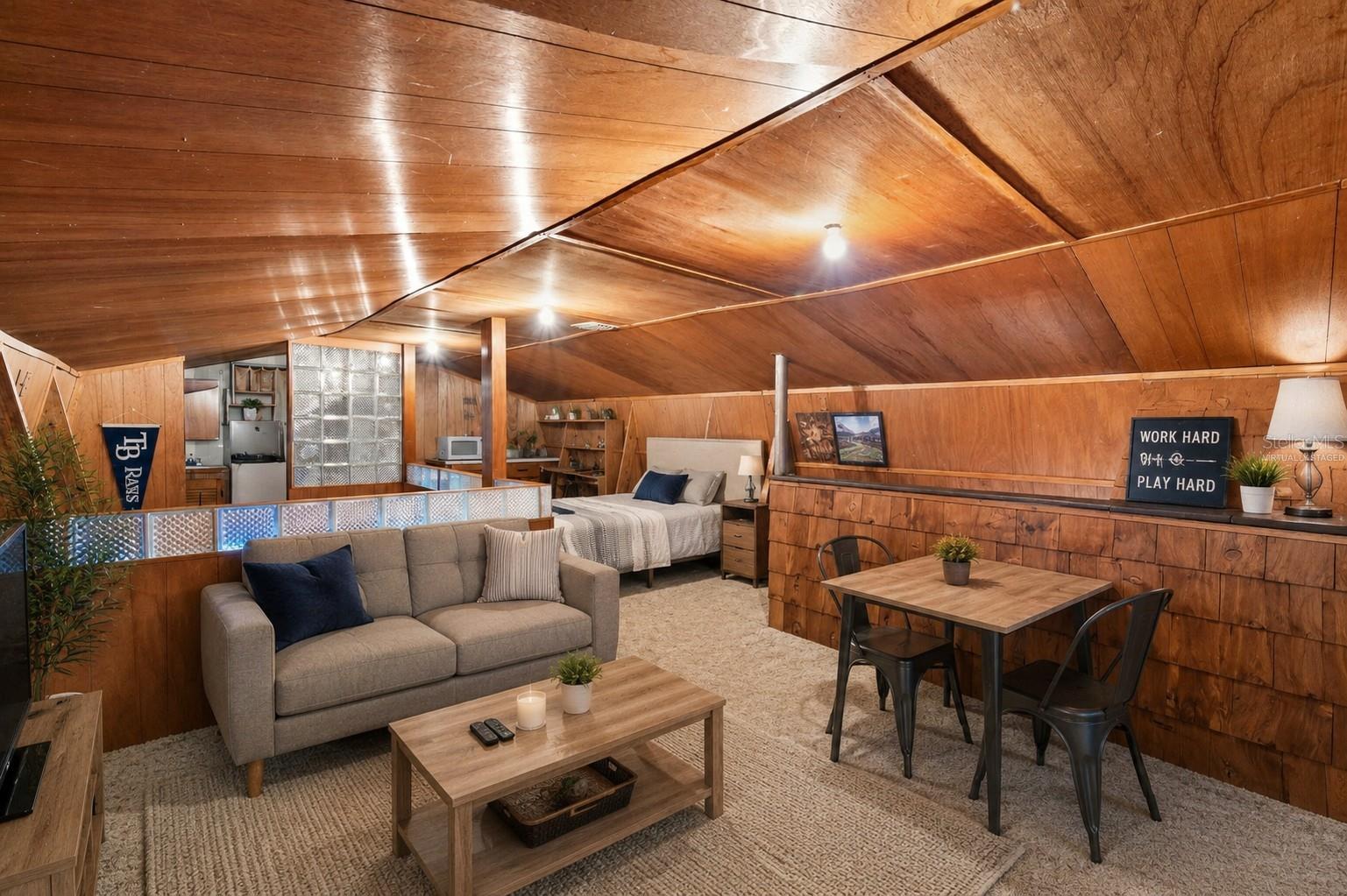 Virtually staged studio apartment.