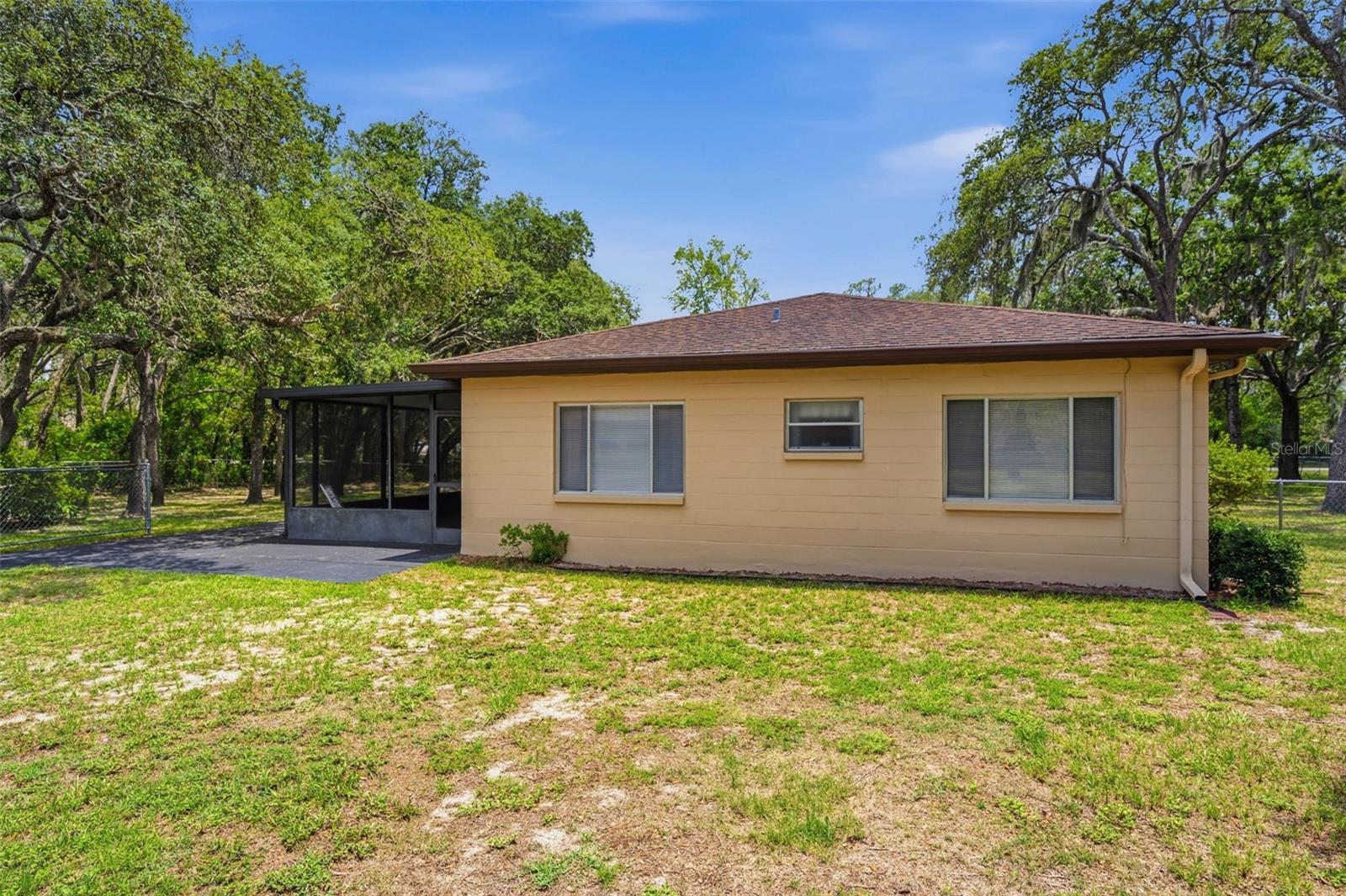 Side view of the house.