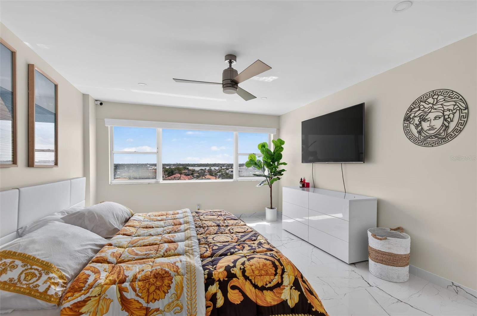 Another view of the primary bedroom and yes the view