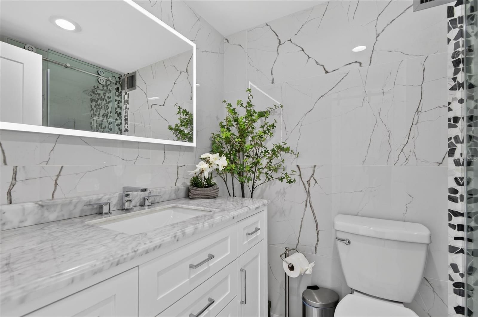 Vanity and Mirror in Primary Bath