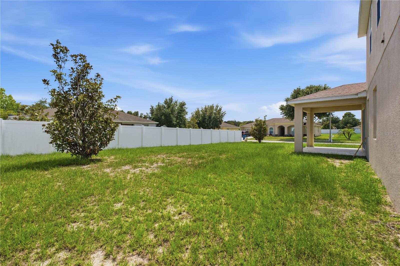 fenced yard