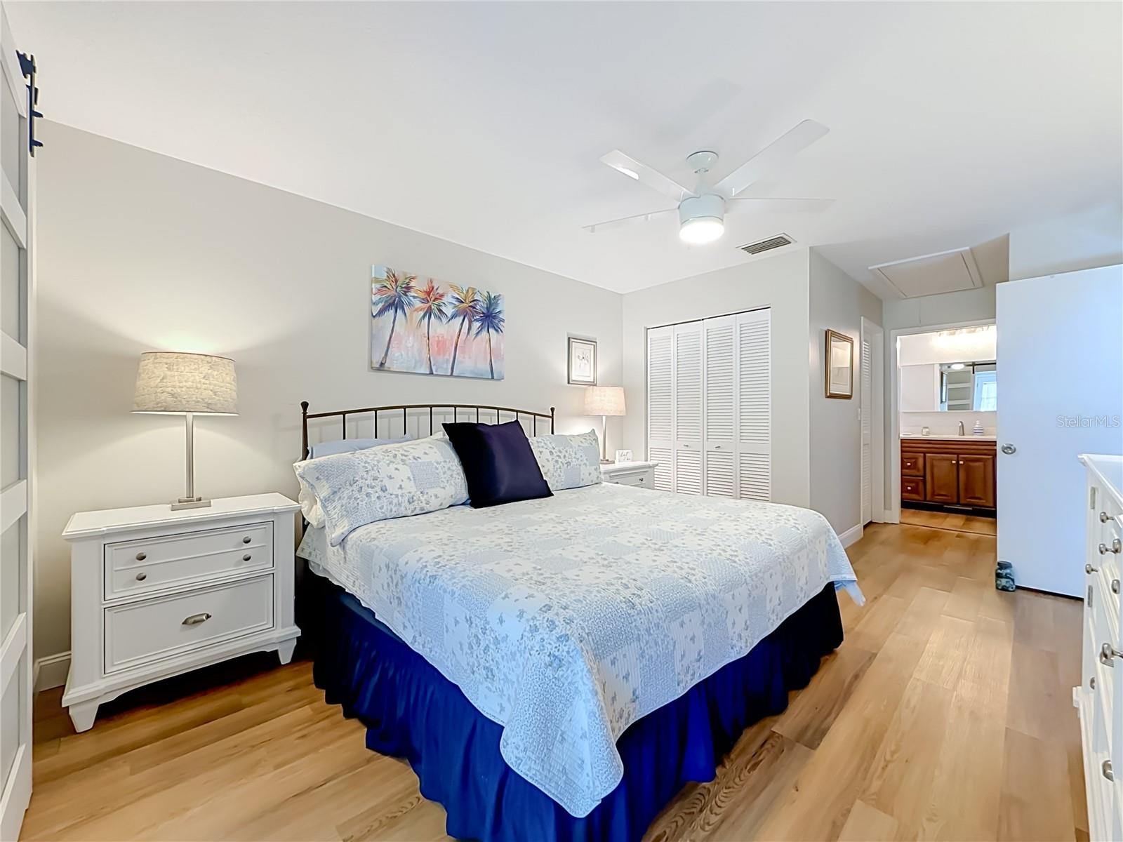 Primary Bedroom with En Suite Bathroom and 2 Closets including one Large Walk-In Closet