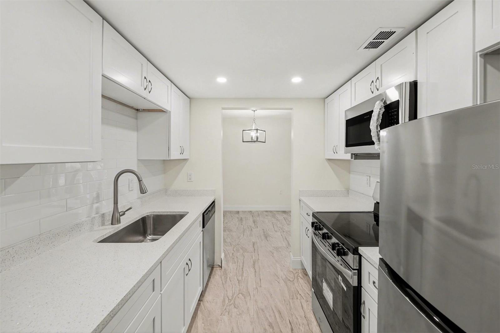 View from the foyer into the kitchen
