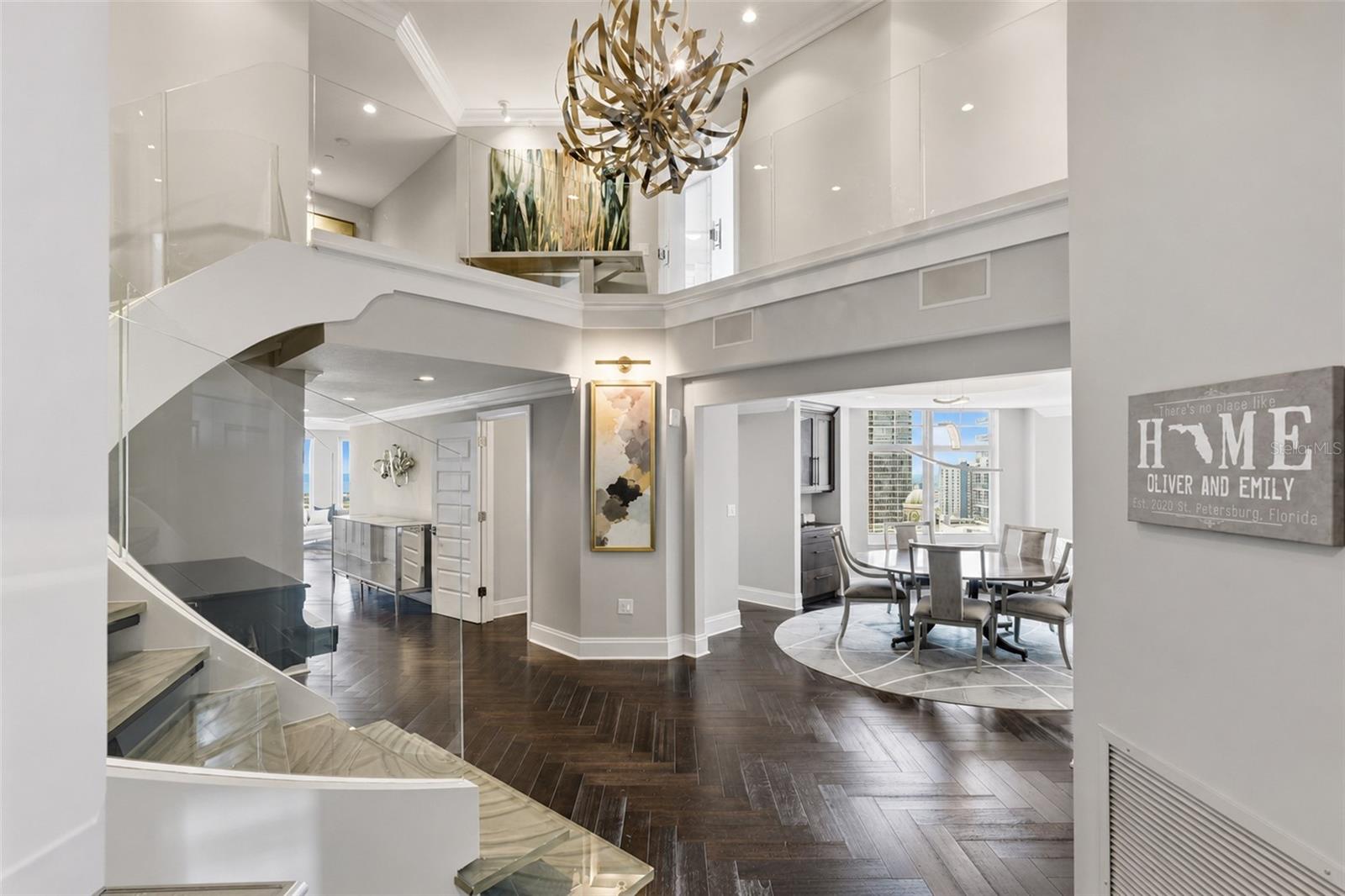 Greeted by a two-story great room