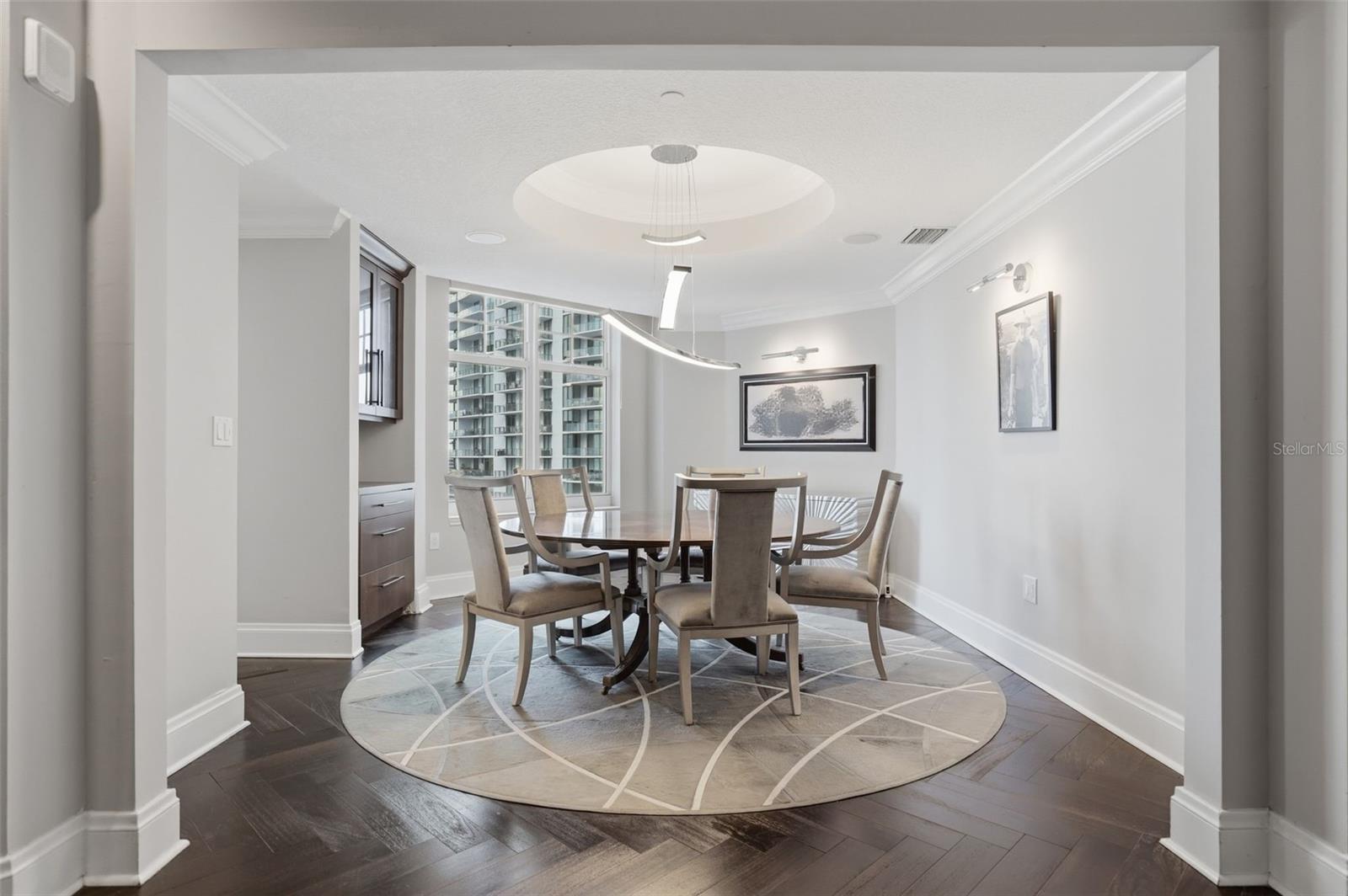 Elegant formal dining overlooking Tampa Bay