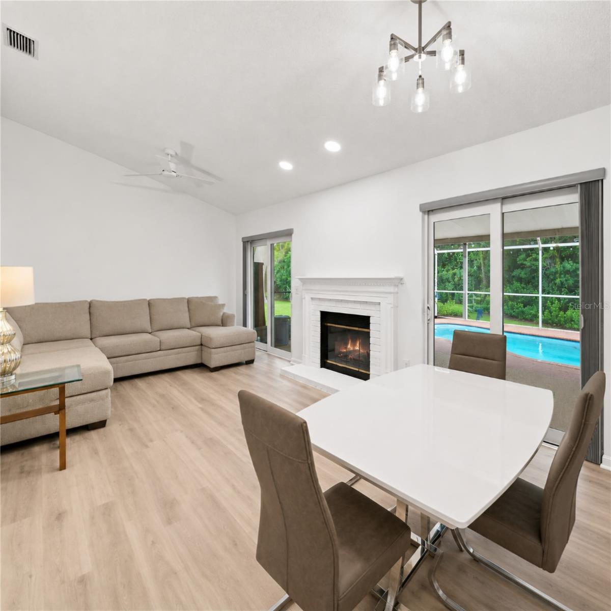 Fireplace rendered White to show a different look.