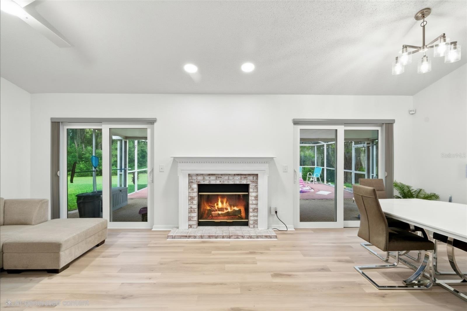 Fireplace rendered White to show a different look.