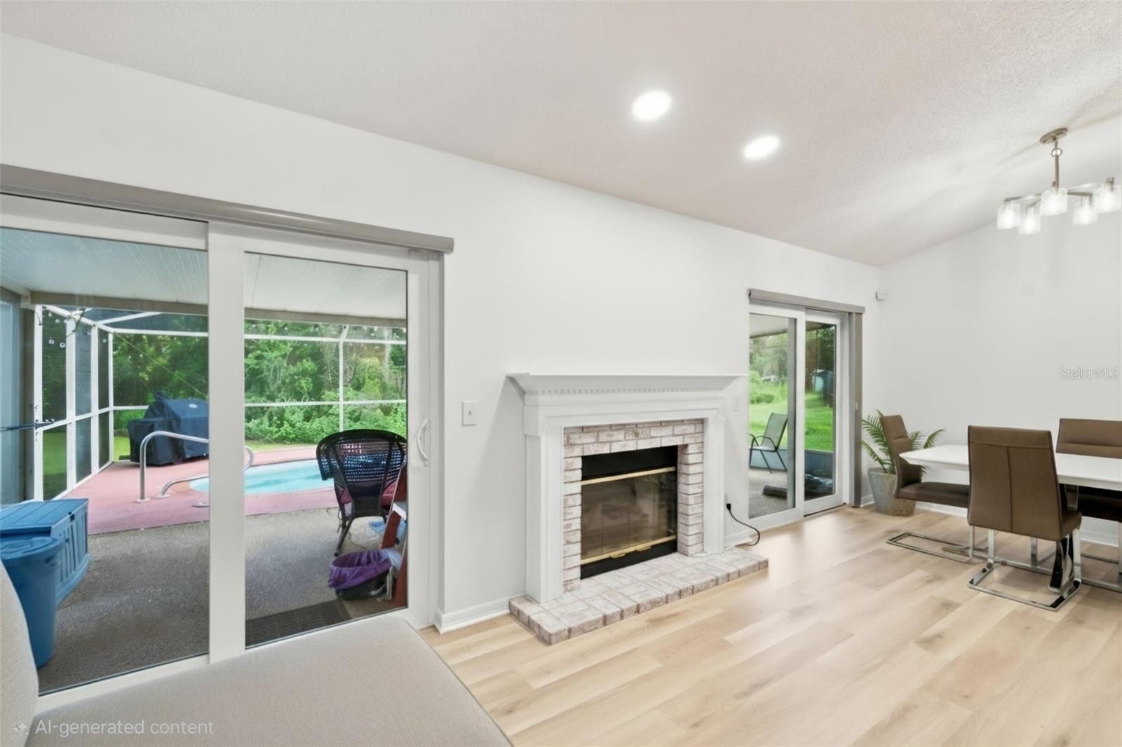 Fireplace rendered White to show a different look.