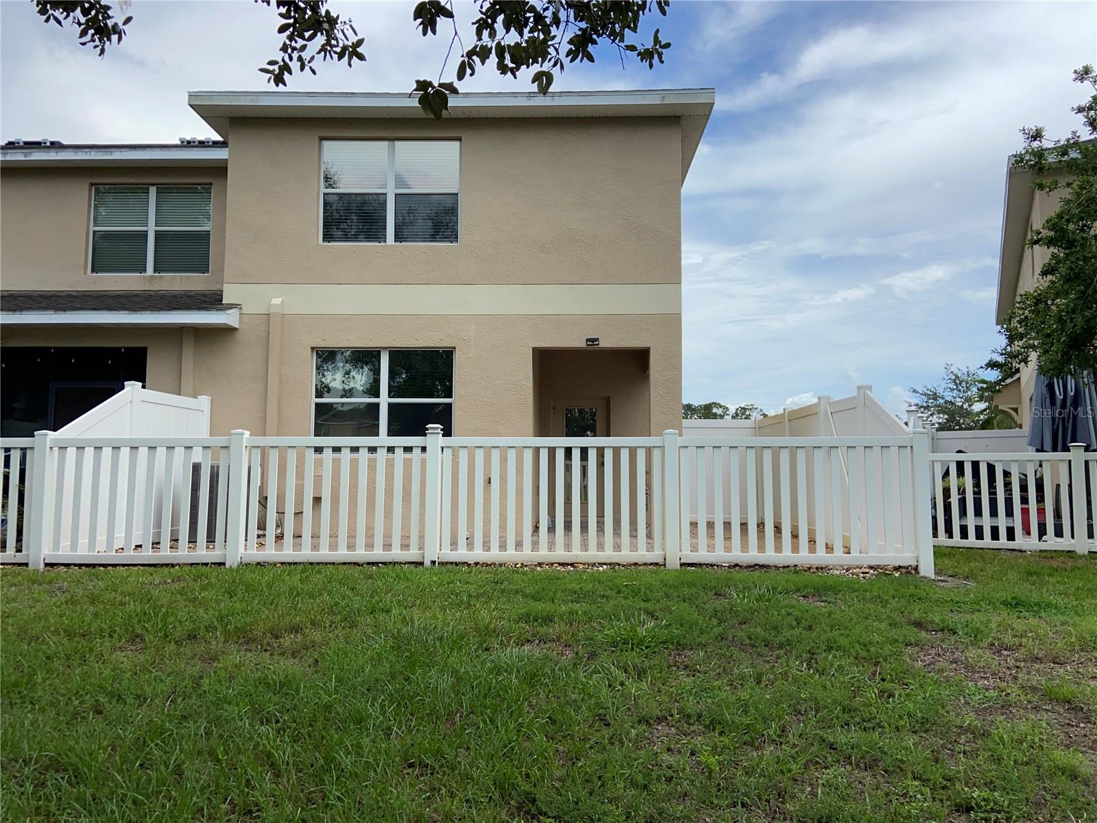 Fenced in backyard