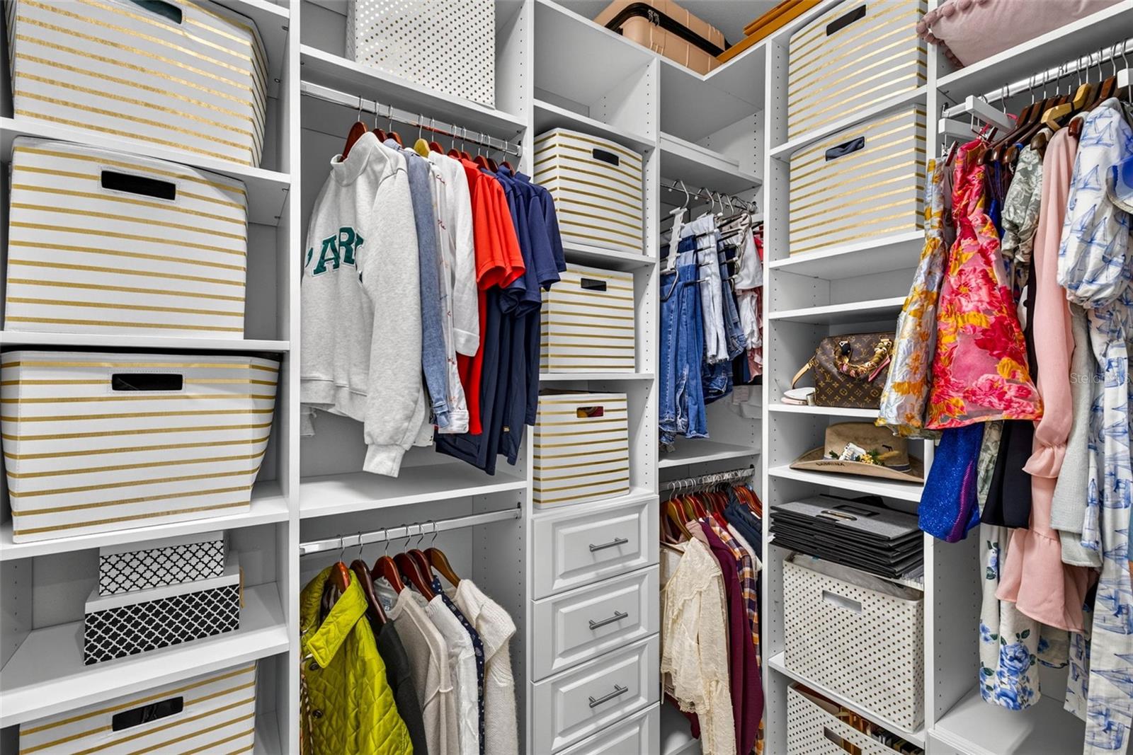 Every closet in the house has custom built ins.
