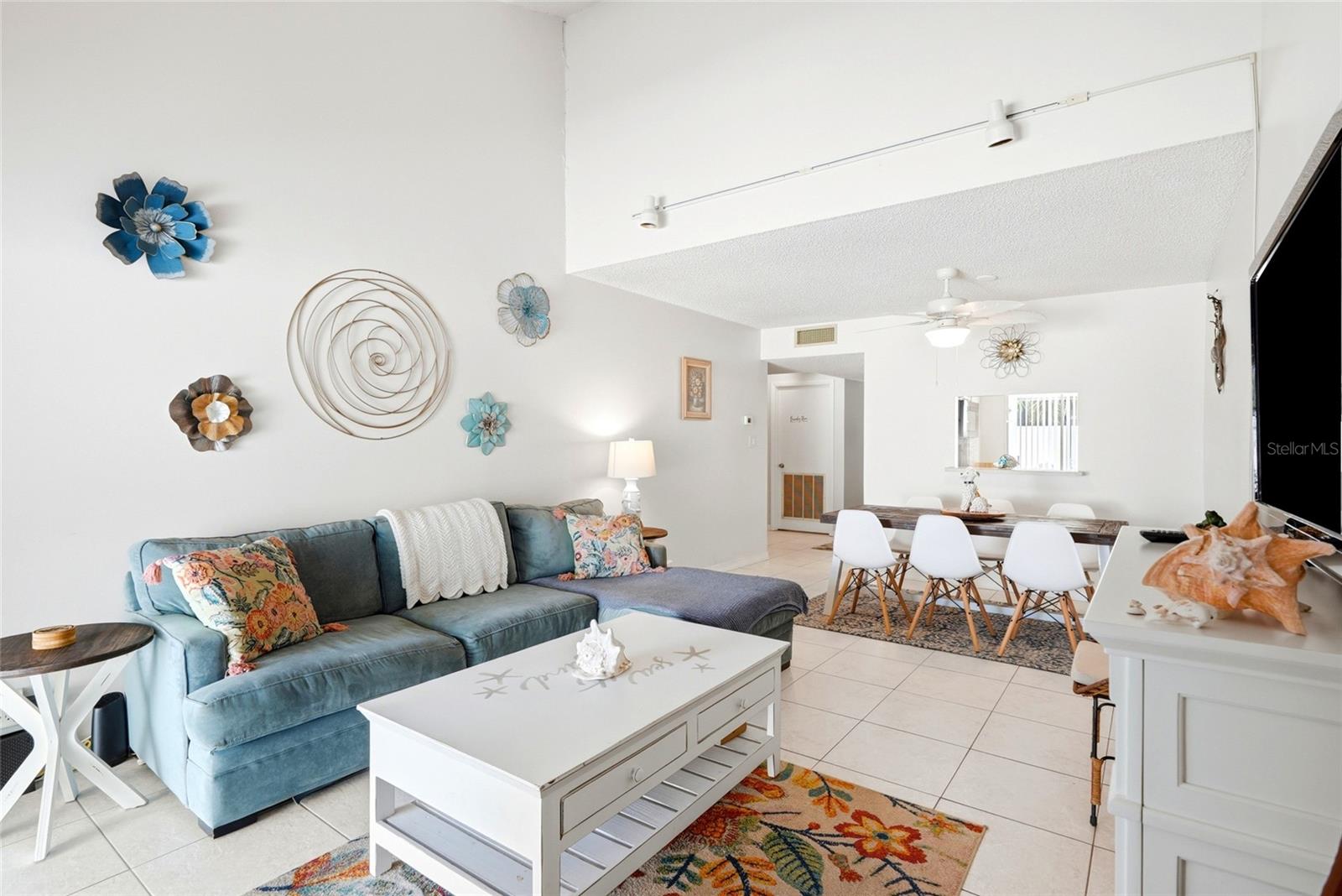 Living Room with High Ceilings