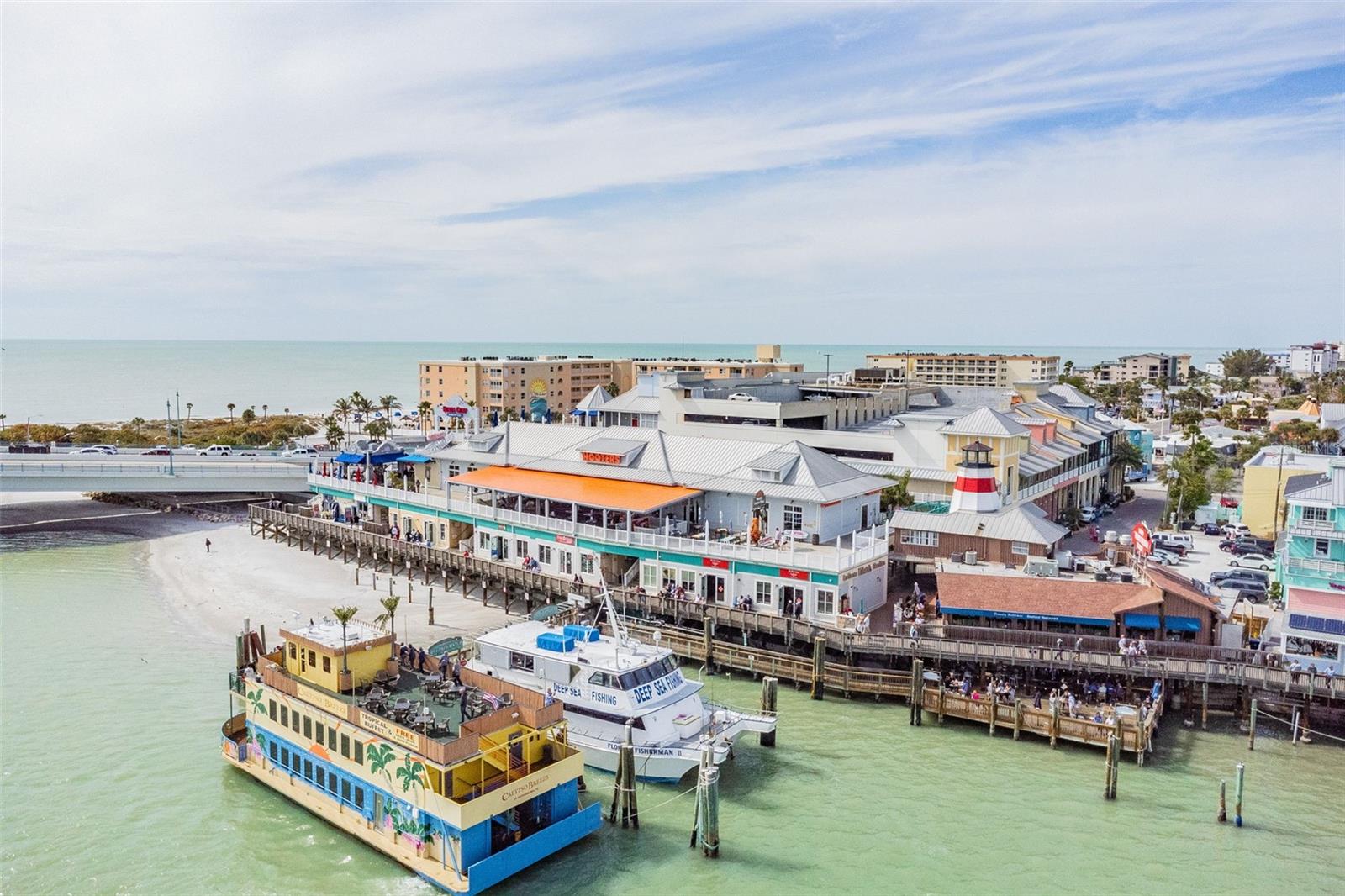 Bike or Boat to the Famous Johns Pass with shopping restaurant and recreation and entertainment