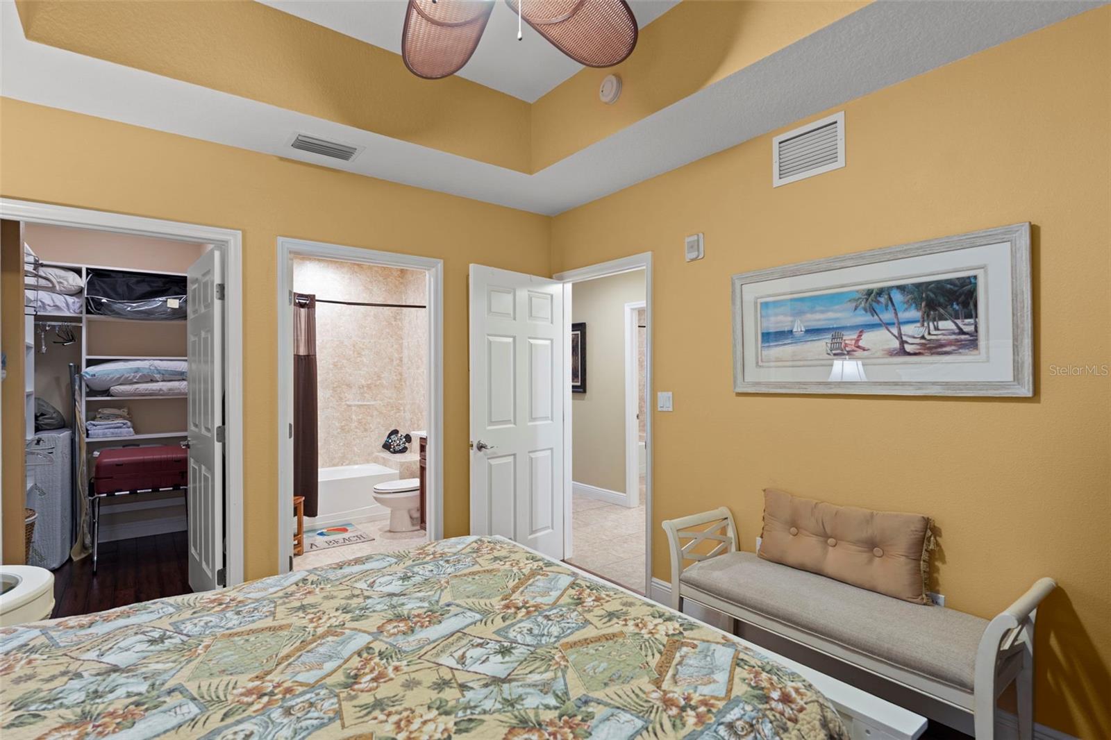 Guest en-suite #3, with custom built-in closets fully stocked and private full bath
