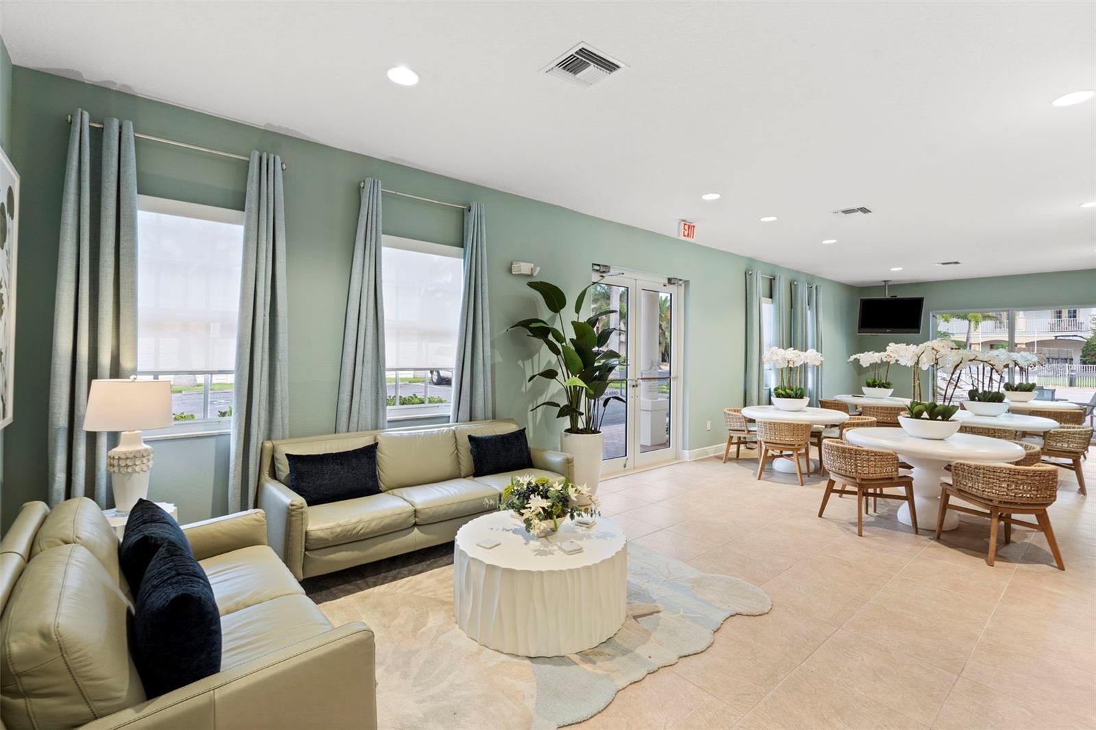 Community clubhouse entertaining area