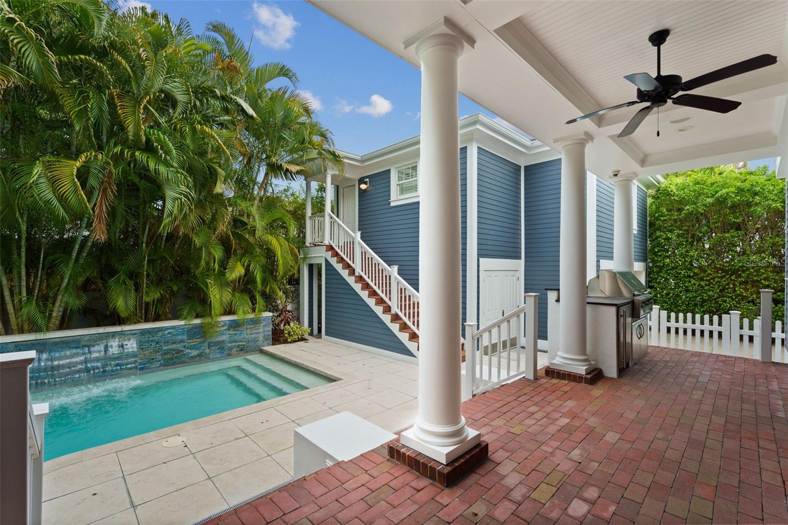 Covered Patio Overlooking Pool