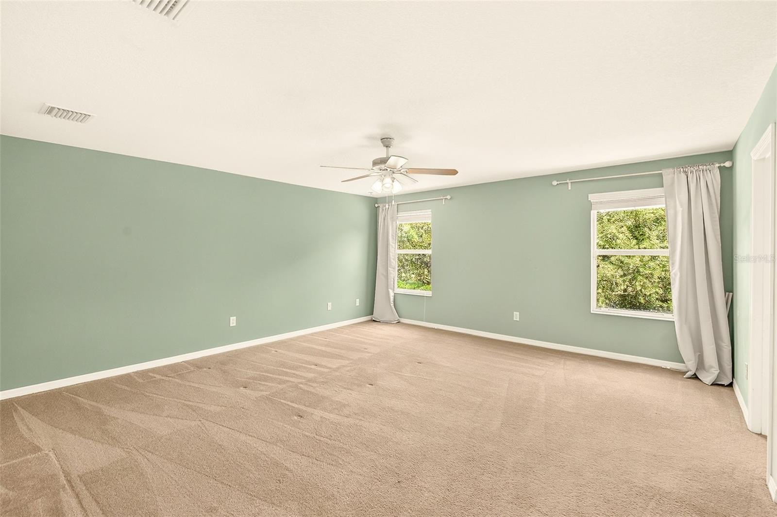 Spacious primary bedroom