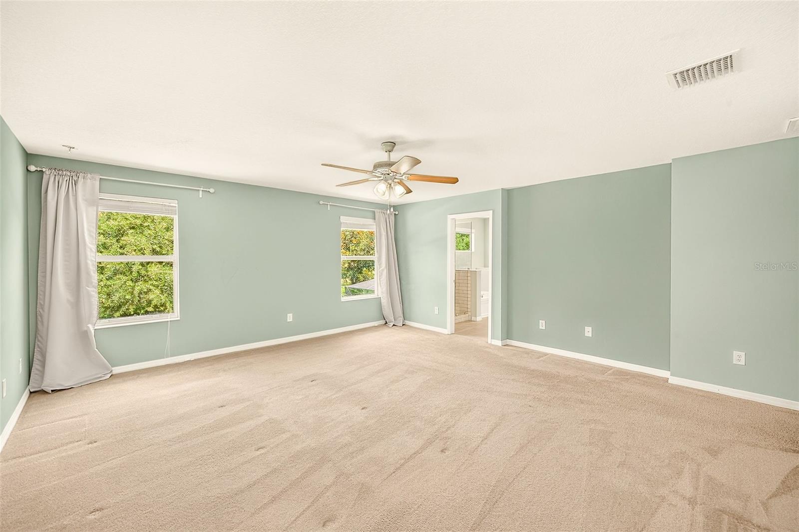 Spacious primary bedroom