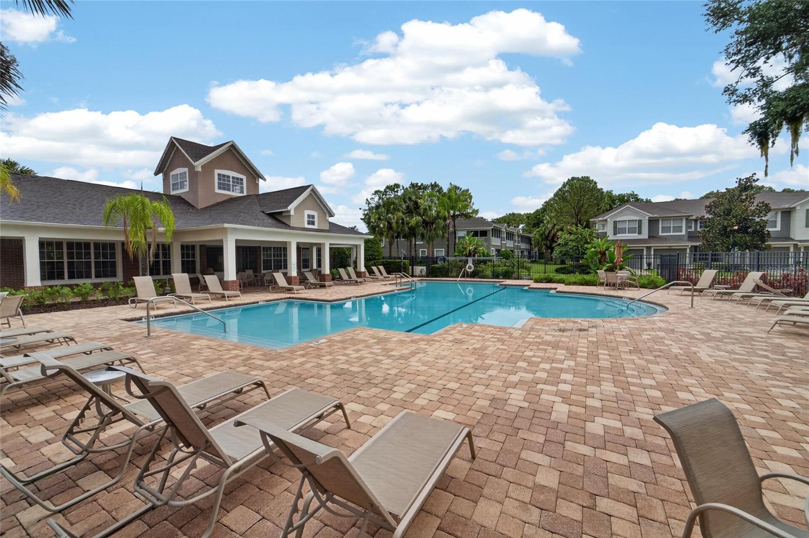 Pool with view of Club House