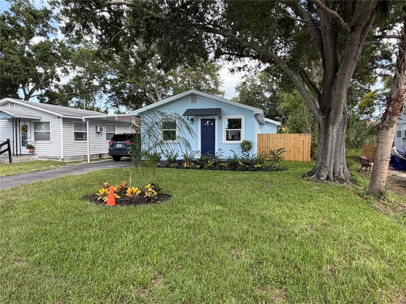Front of home, all new sod, and landscaping, and pretty much everything else as well.