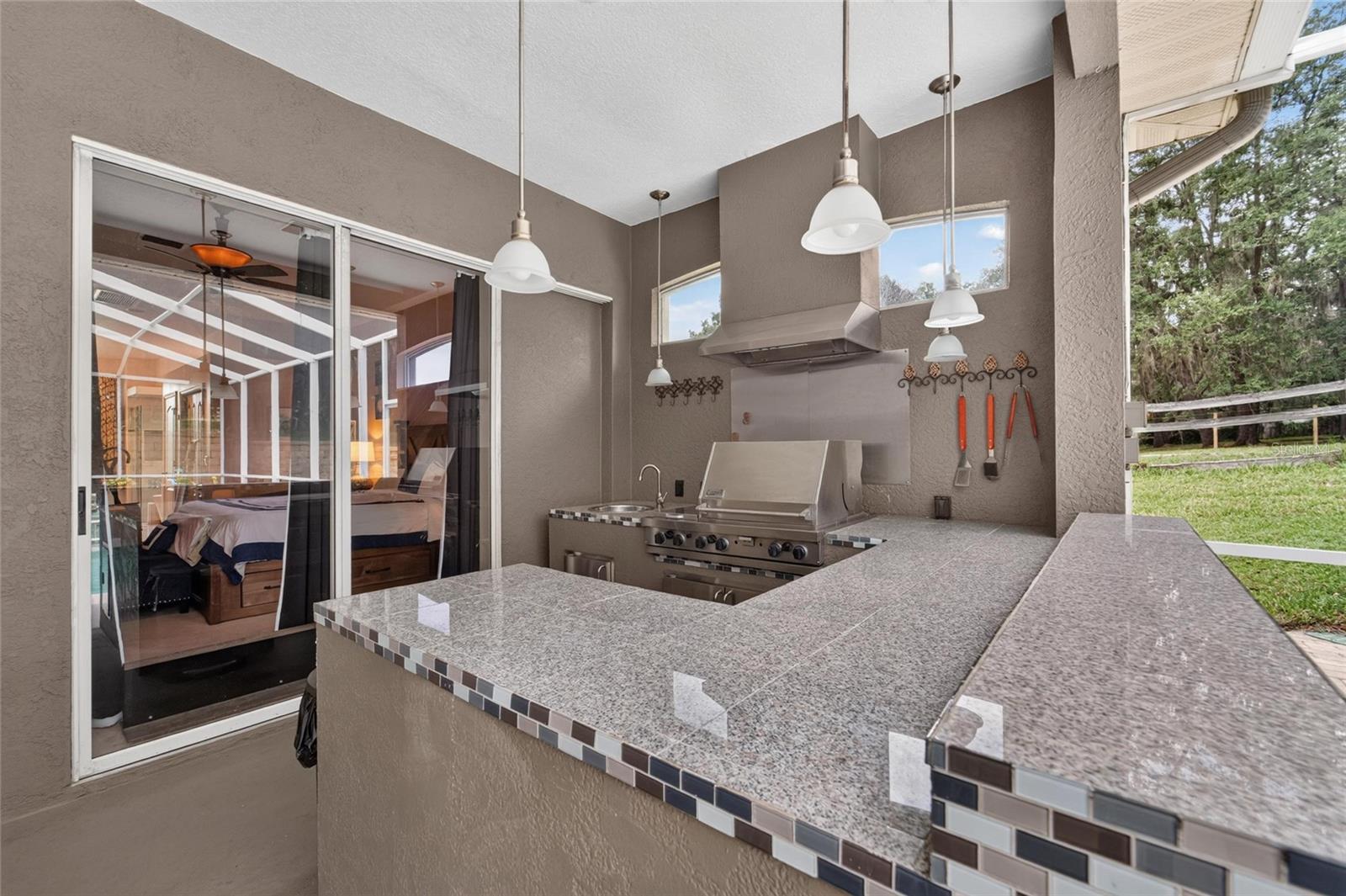 Pool & lanai area - outdoor kitchen 1