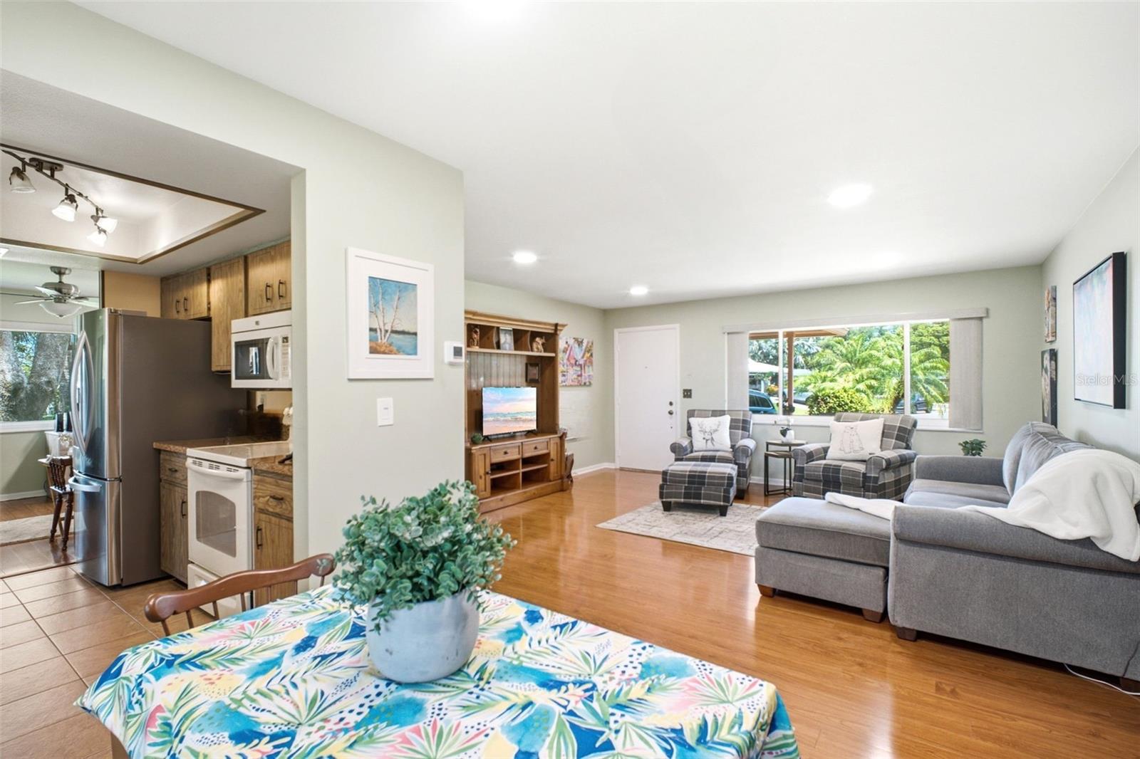 The kitchen is perfectly tucked between the dining and family room~