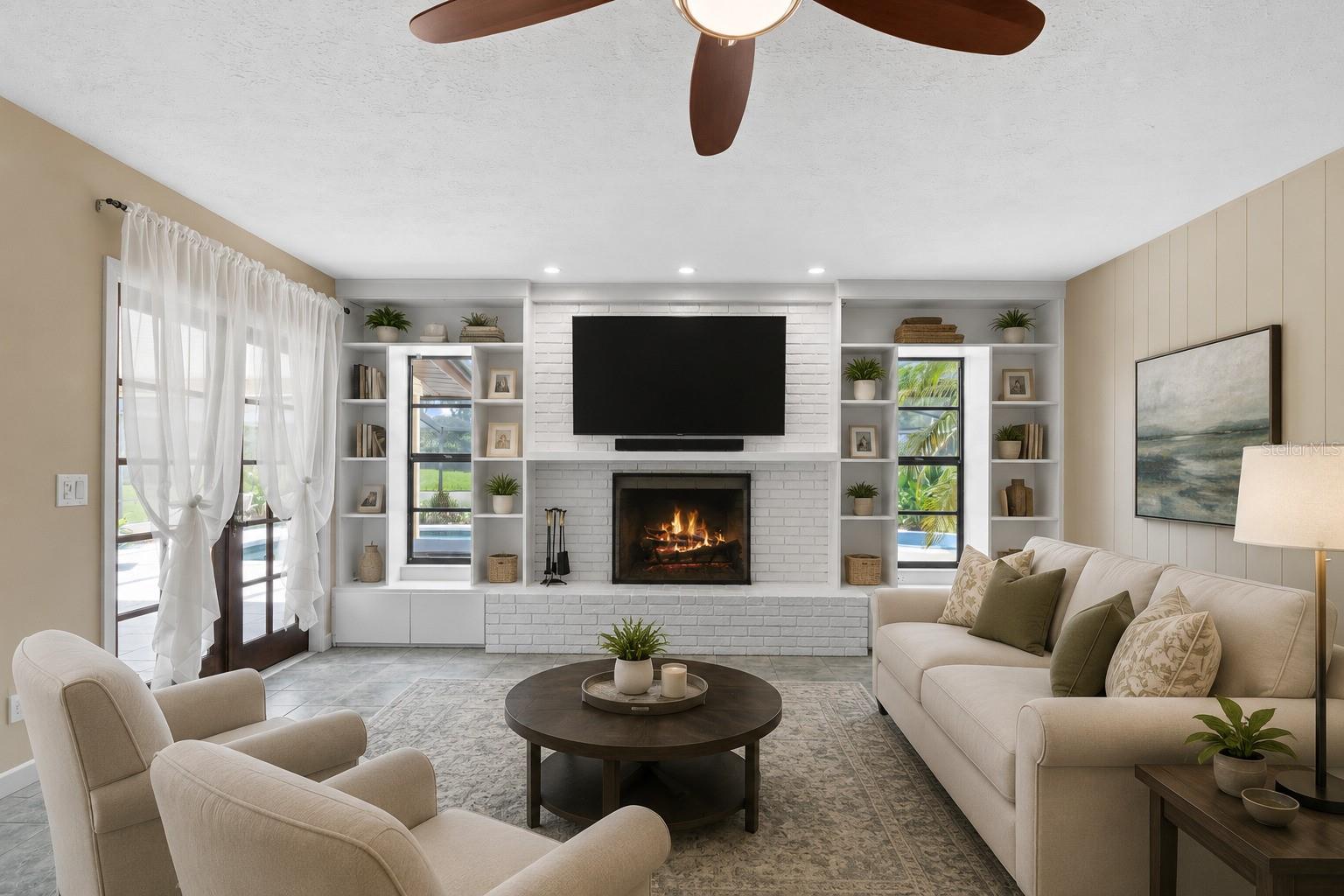 Staged family room photo