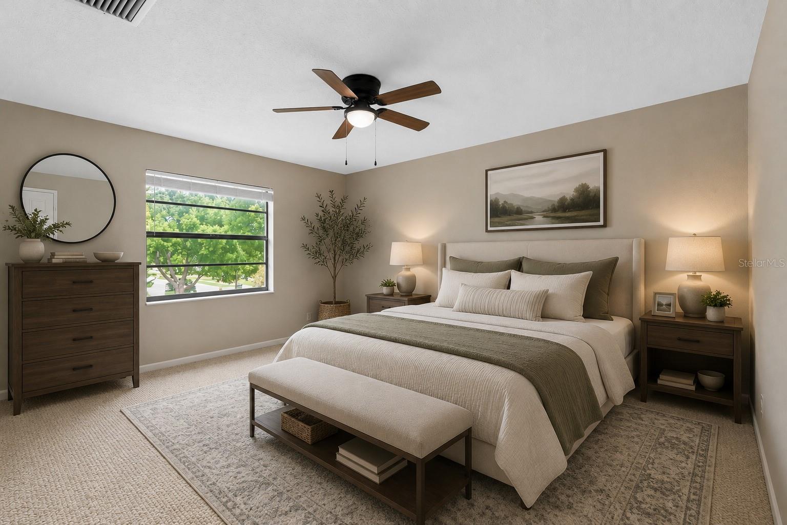Staged bedroom photo