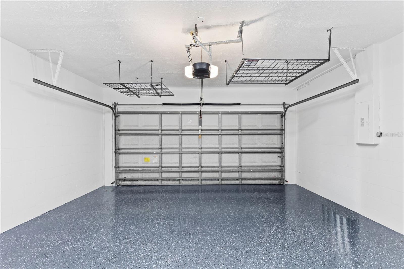 Note the extra ceiling storage in the 2-car garage.