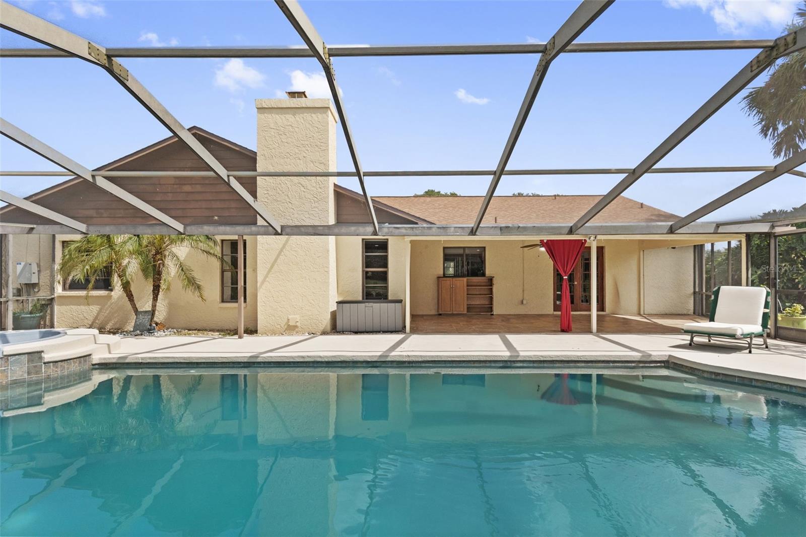 rear view of the home from the pool area.