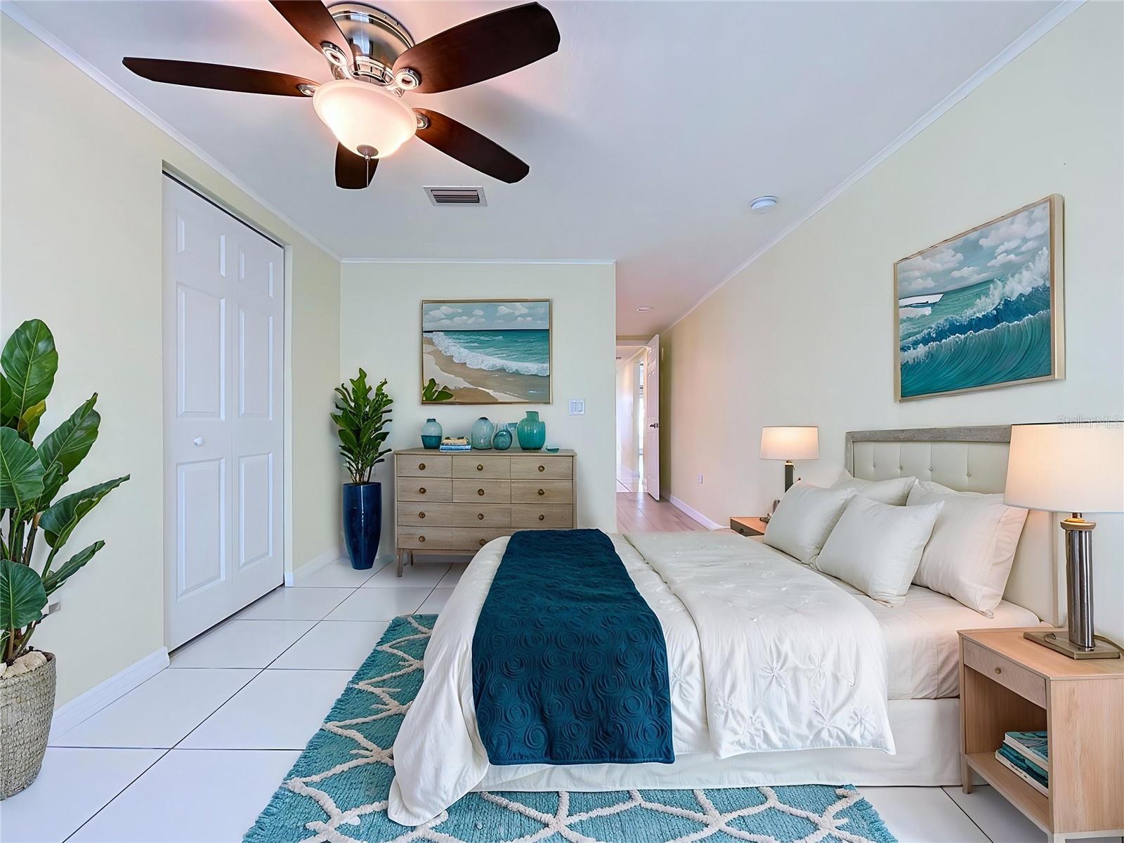 Primary bedroom-staged