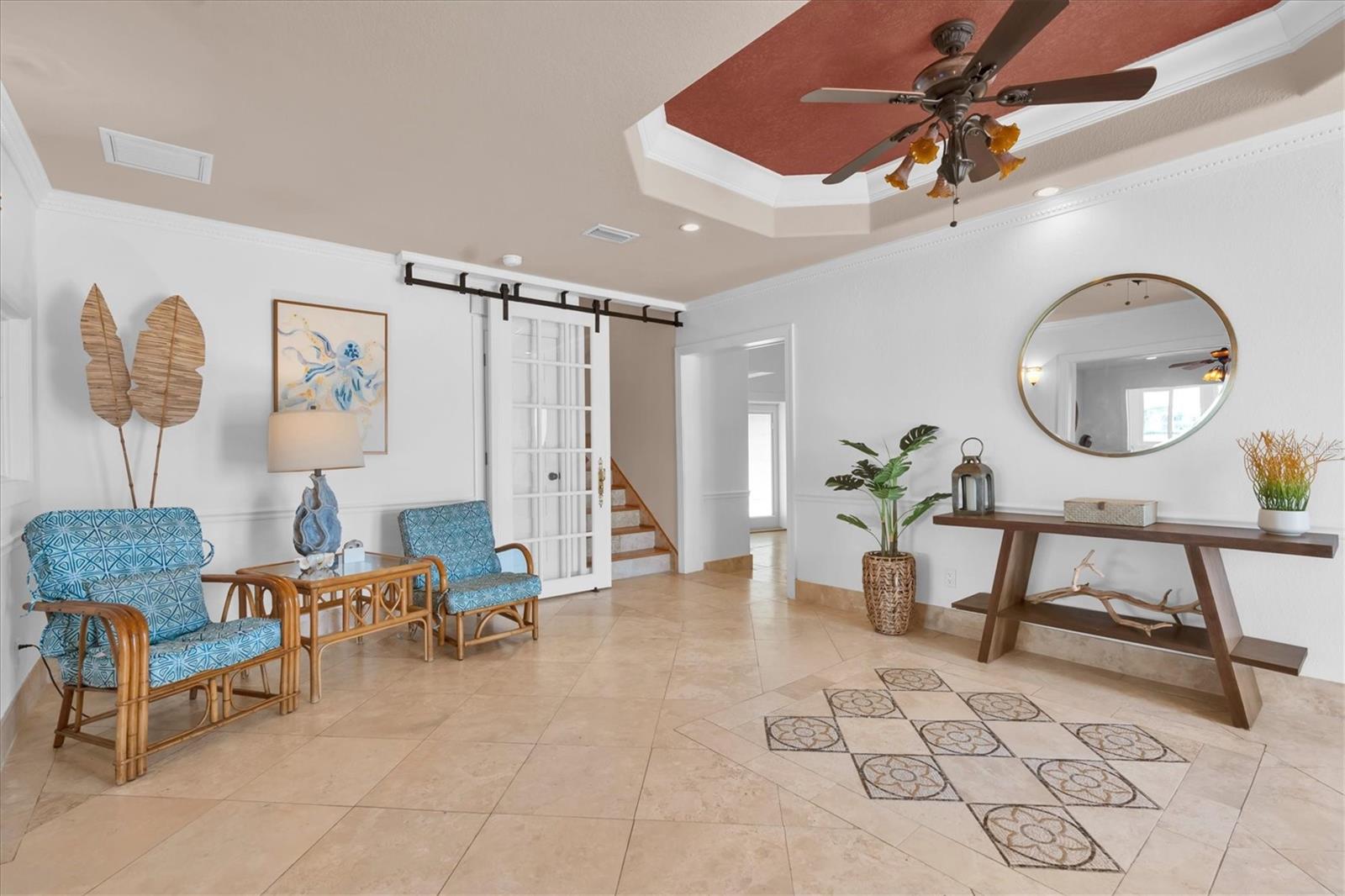 Foyer with stairs to Primary Suite