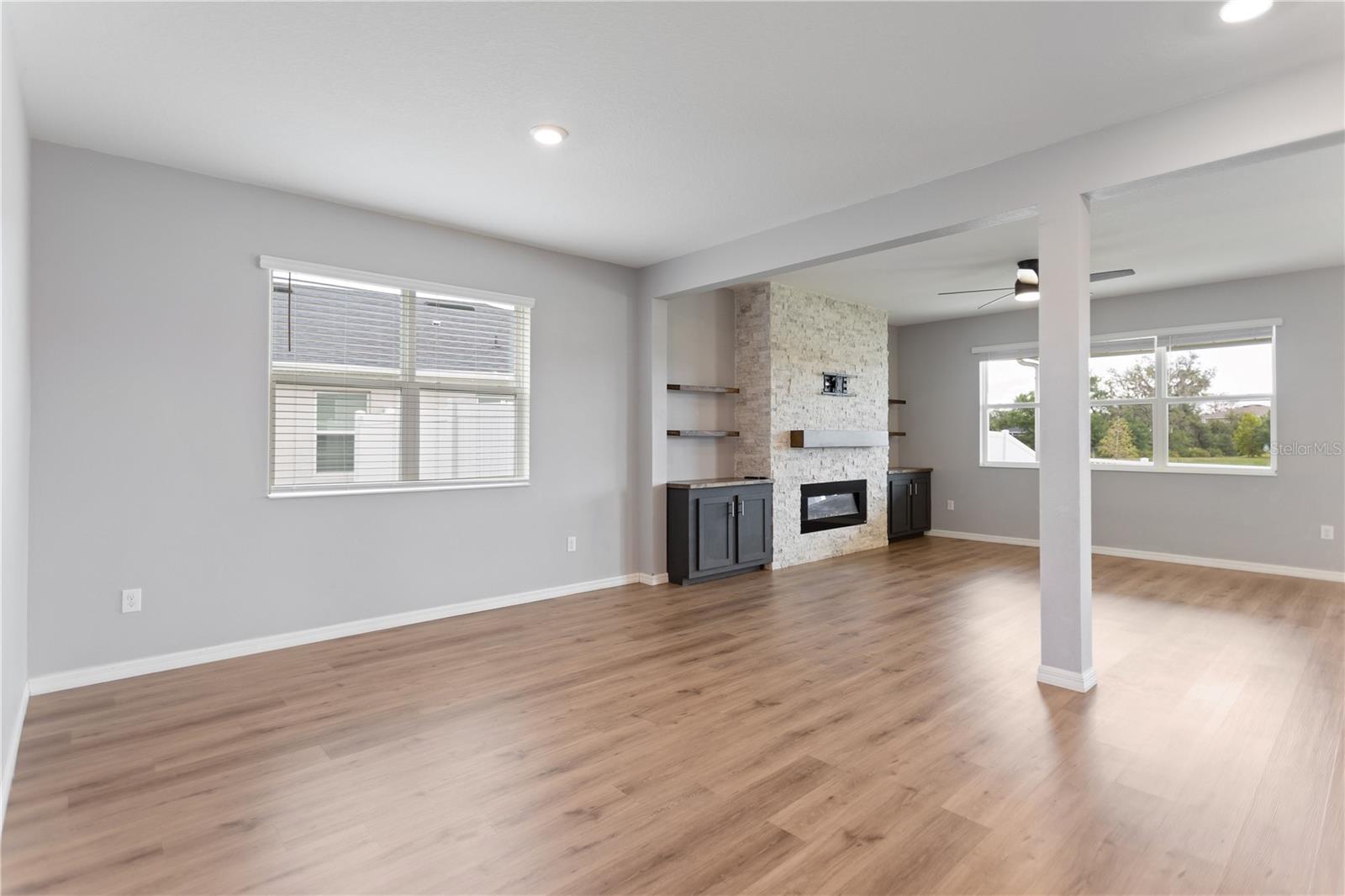 View of Living Room and Family Room