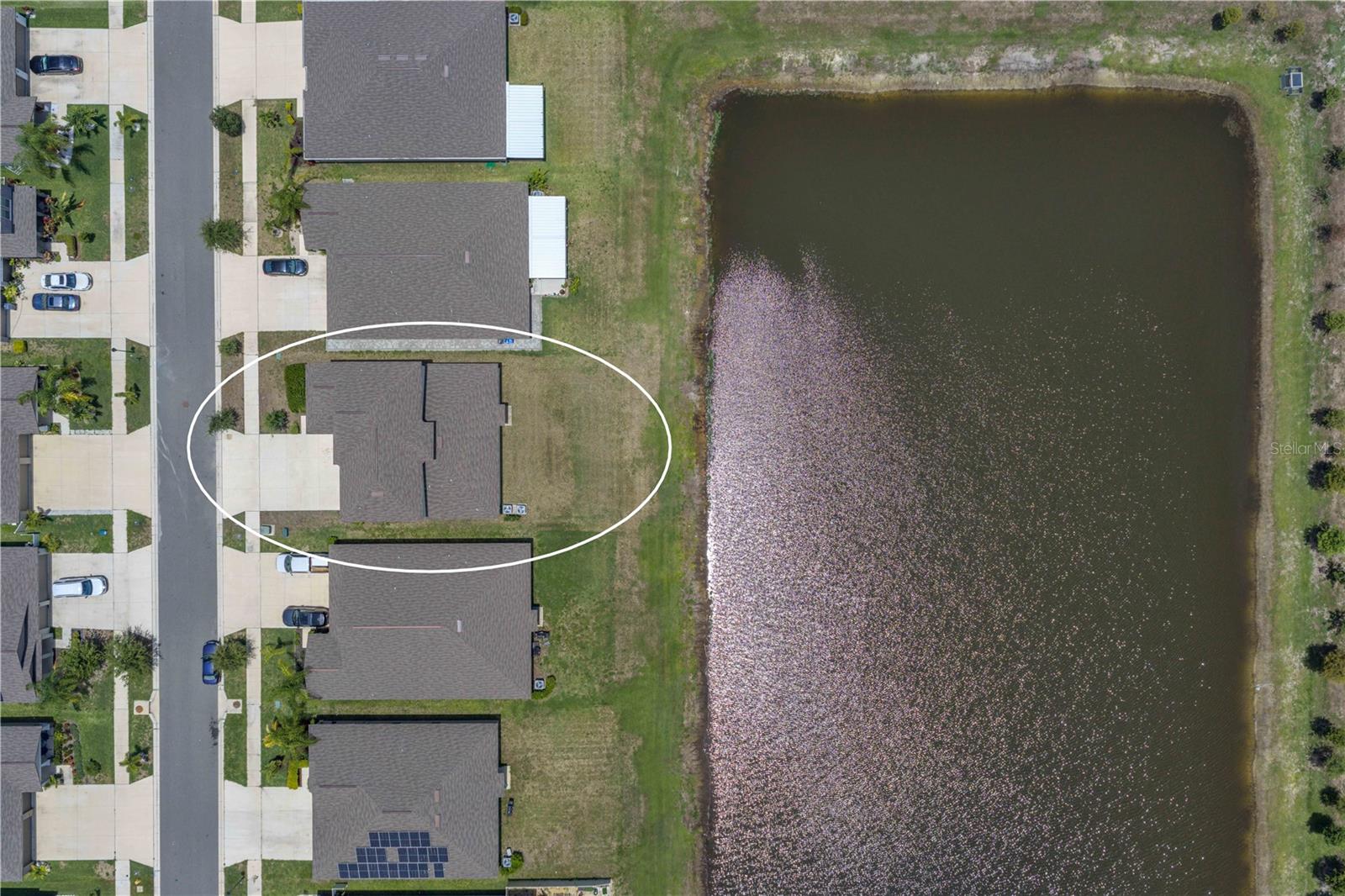 Aerial View of home lot.