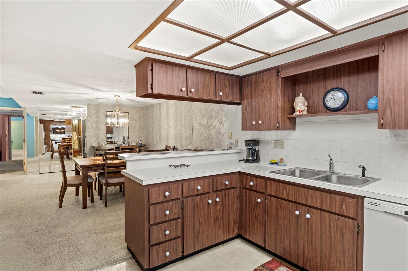 Spacious kitchen with ample counterspace.