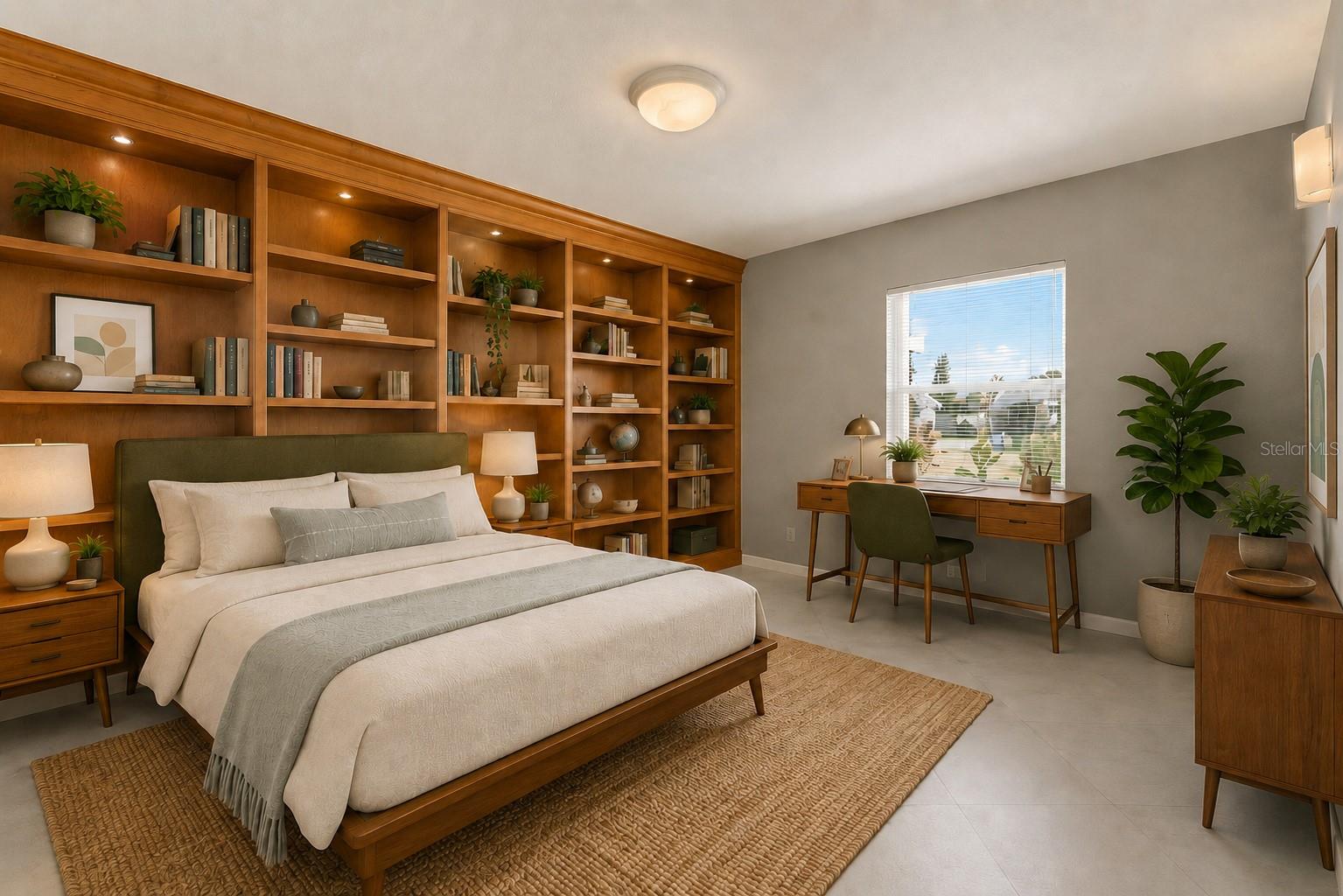 bedroom 3 with built in shelves