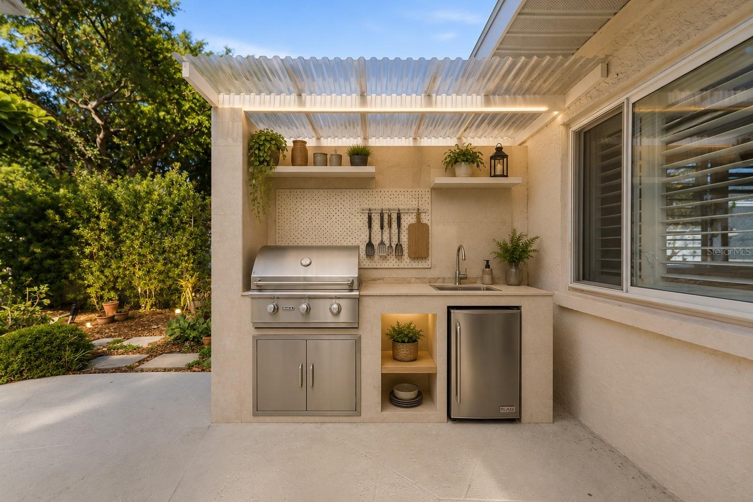 a place for an outdoor kitchen