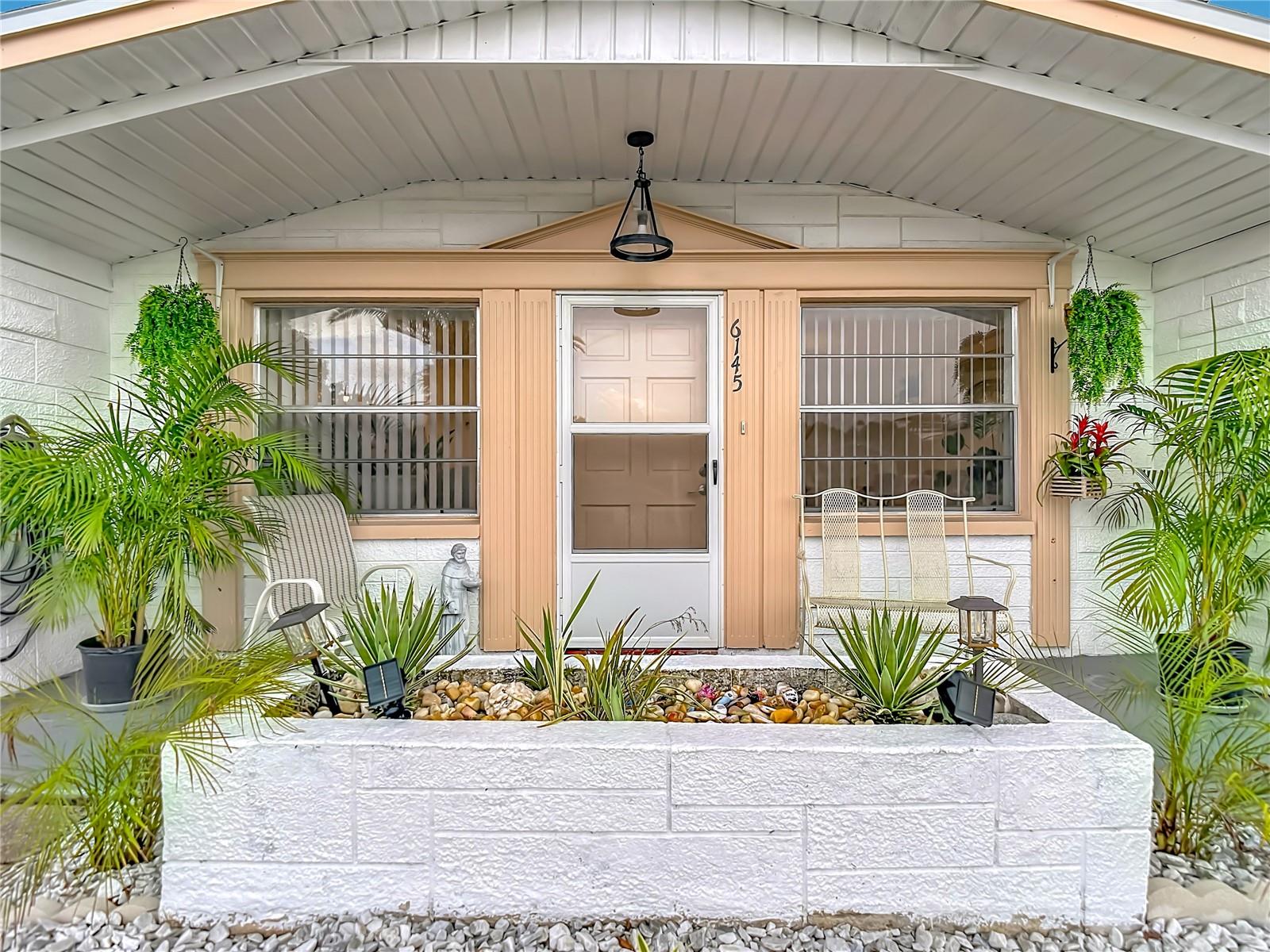 front door and front porch
